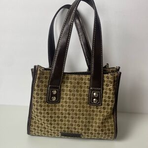 Nine & Co. Tan and Brown mini  Purse vintage 90s.